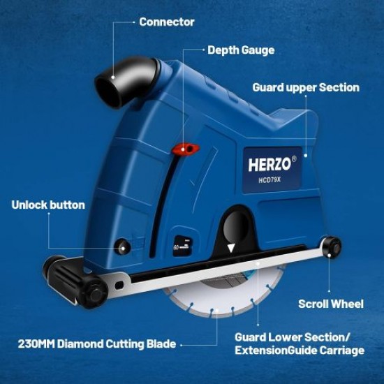 Aparat Ø 230 mm Derinlik Ayarlı Vakum Çıkışlı Derz Kesme