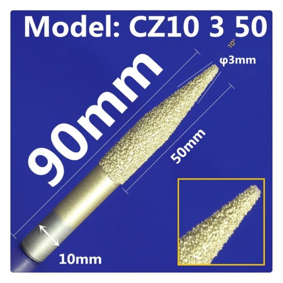 CNC Elmas taş oyma bit için mermer, bluestone ve kumtaşı, konik bilyalı burun kabartma koni kesici CNC Elmas taş oyma bit için mermer, bluestone ve kumtaşı, konik bilyalı burun kabartma koni kesici