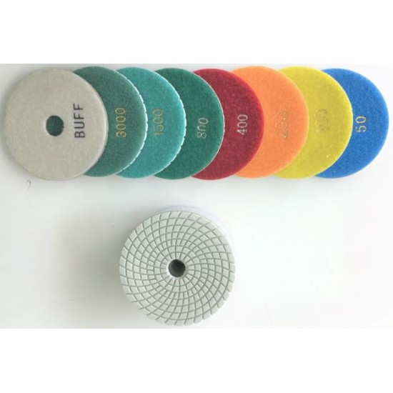 4" 100mm Beyaz Parlatma Elmas Ped SET